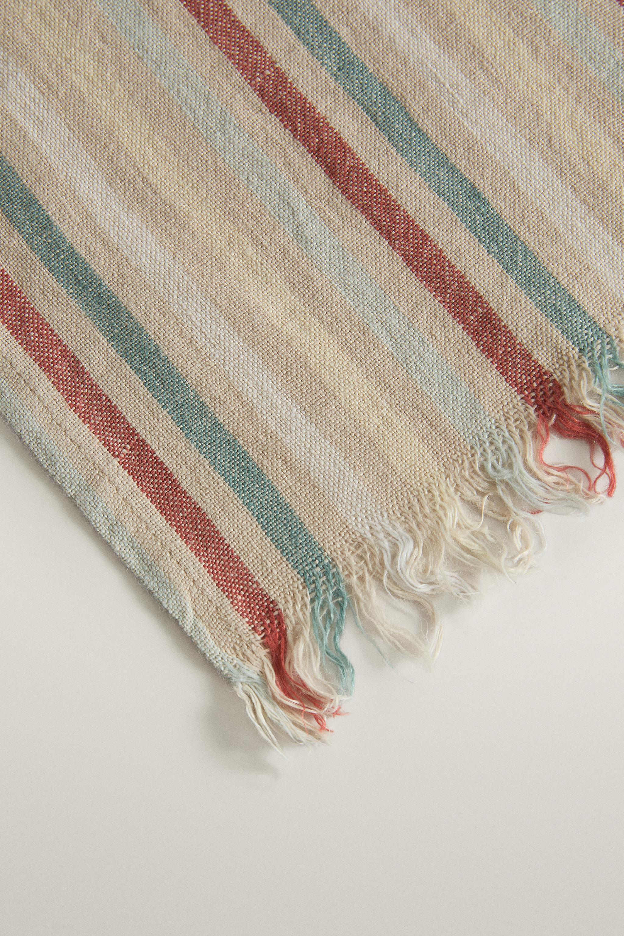 SERVIETTE DE BAIN EN LIN RAYURES